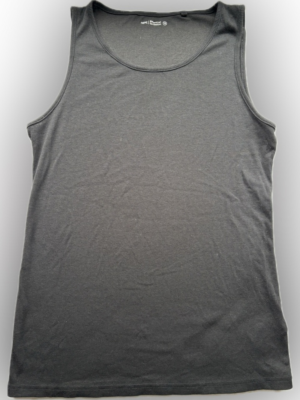 Next UK Black Ribbed Tank Top